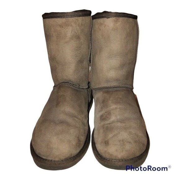 UGG Classic Short 5825 Womens Chocolate Brown Suede Fur Boots Size 9 - Picture 3 of 11